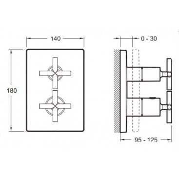 Смеситель для душа термостатический Jacob Delafon Modulo E75395-CP