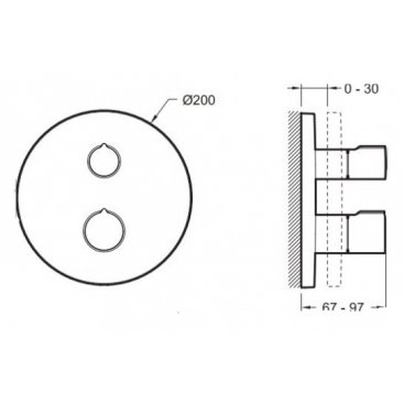 Смеситель для душа термостатический Jacob Delafon Modulo E98731-CP