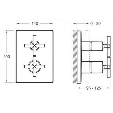 Смеситель для душа термостатический Jacob Delafon Modulo E98732-CP