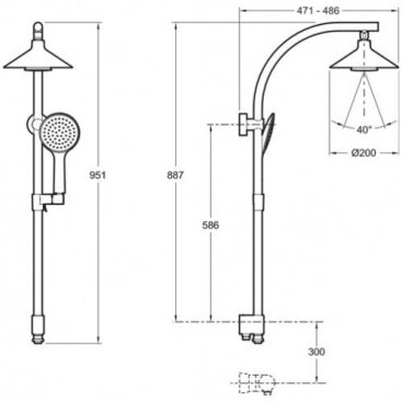 Душевая стойка Jacob Delafon Moxie E8079-CP