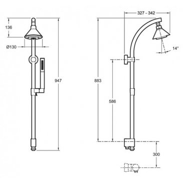 Душевая стойка Jacob Delafon Moxie E8078-CP