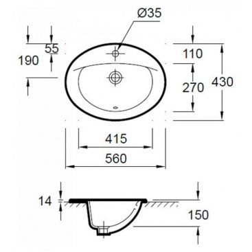 Раковина Jacob Delafon Odeon E4155