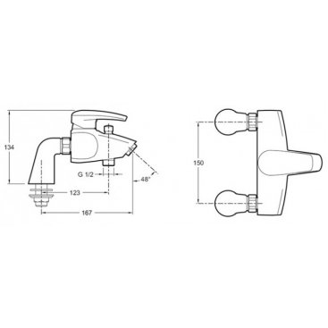 Смеситель для ванны Jacob Delafon Panache E71242-CP