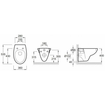 Унитаз подвесной Jacob Delafon Patio E4187-00 с крышкой E70021-00 микролифт