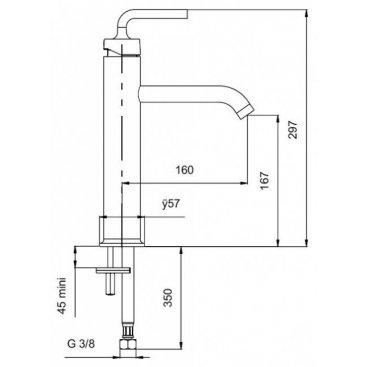 Смеситель для раковины Jacob Delafon Purist E14404-4A-CP