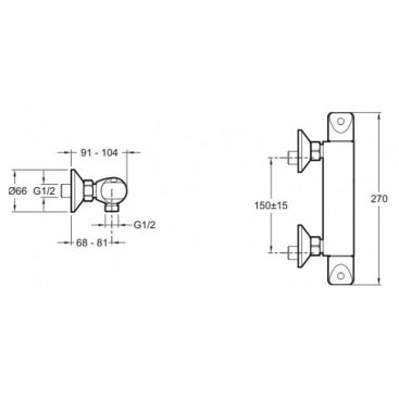 Смеситель для душа термостатический Jacob Delafon Robust E75771-CP