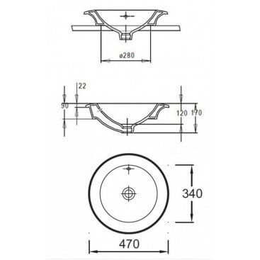 Раковина Jacob Delafon Ronde E1183