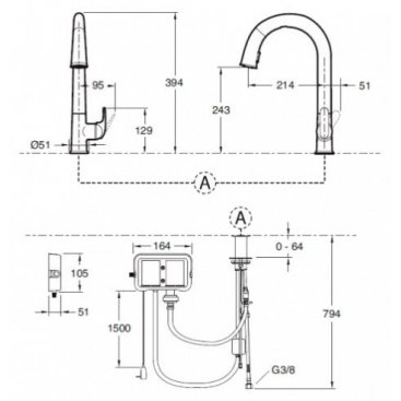 Смеситель для кухни Jacob Delafon Sensate E72218-B7-CP