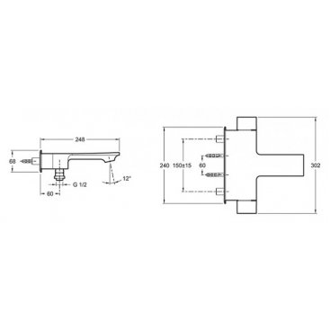 Смеситель для ванны Jacob Delafon Stance E9100-CP