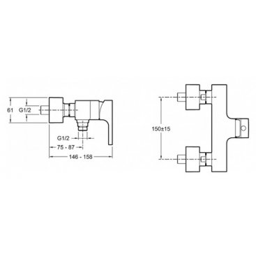 Смеситель для душа Jacob Delafon Strayt E45371-CP