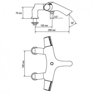 Смеситель для ванны Jacob Delafon Symbol E71684-CP