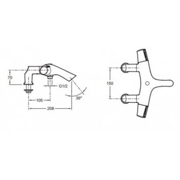 Смеситель термостатический для ванны Jacob Delafon Symbol E71685-CP