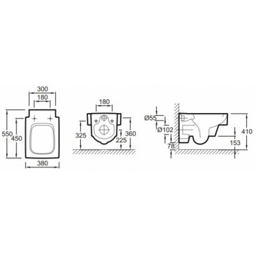 Унитаз подвесной Jacob Delafon Terrace EDA102-00 с крышкой E70019-00 микролифт