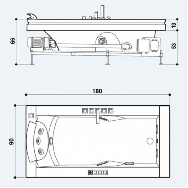 Ванна Jacuzzi Aura Uno 180x90 топ венге