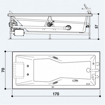 Ванна Jacuzzi Energy R+C 170x70 DX