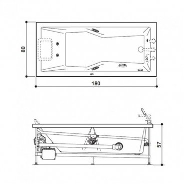 Ванна Jacuzzi Energy 180x80 SX