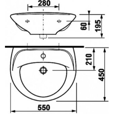 Раковина Jika Lyra 55