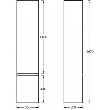 Шкаф-пенал Kerama Marazzi Cubo 165R мальта матовая