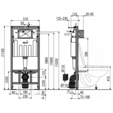 Инсталляция для подвесного унитаза Kerama Marazzi AM101\1120KM