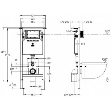 Инсталляция для подвесного унитаза Kerama Marazzi Pro INST.PRO.WC