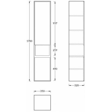 Шкаф-пенал Kerama Marazzi Plaza Modern 170 белый/дуб виченца
