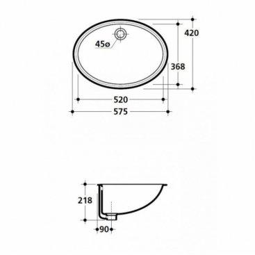 Раковина встраиваемая Kerasan Diamante 773301