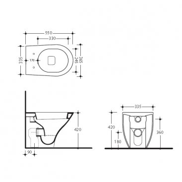 Унитаз приставной Kerasan Aquatech 371801