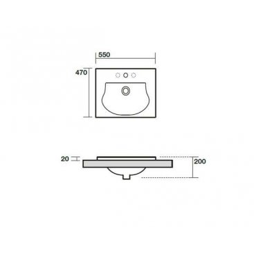 Раковина Kerasan Bentley 55 см с 1 отв