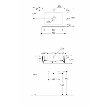 Раковина Kerasan Ego 324101 50 см