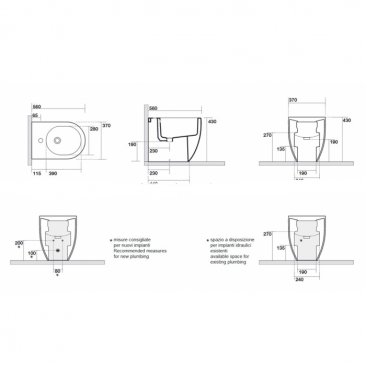 Биде напольное Kerasan Flo 312201