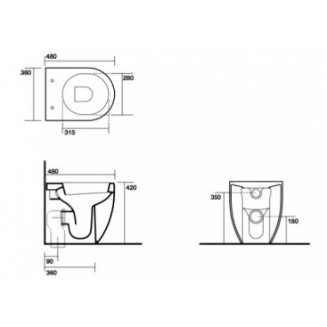 Унитаз приставной Kerasan Flo 311401