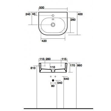 Раковина Kerasan Flo 314101 50 см