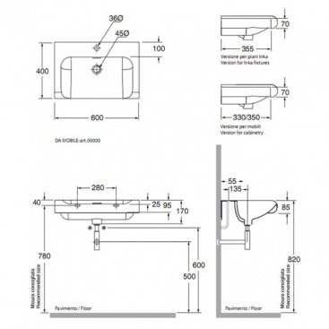 Мебель для ванной Kerasan Inka Project 341734+3411