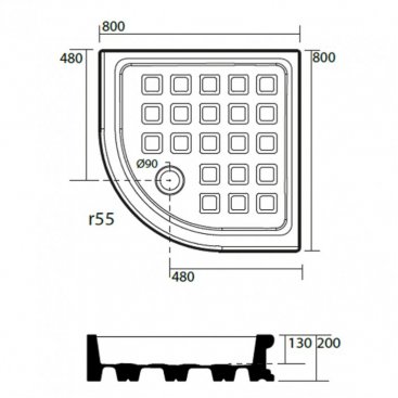 Душевой поддон Kerasan Retro 1342 80x80