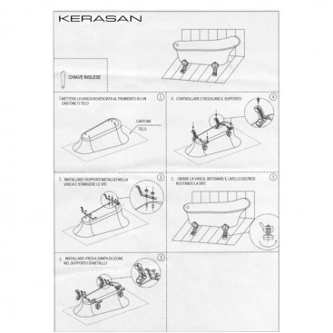 Ванна Kerasan Retro 170x77 ножки золото