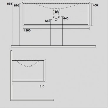 Мебель для ванной Kerasan Shape Mobile 120 см