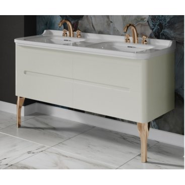 Мебель для ванной Kerasan Waldorf 150 ваниль с ящиками ножки золото
