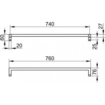 Полотенцедержатель Keuco Edition 90 Square 76 см