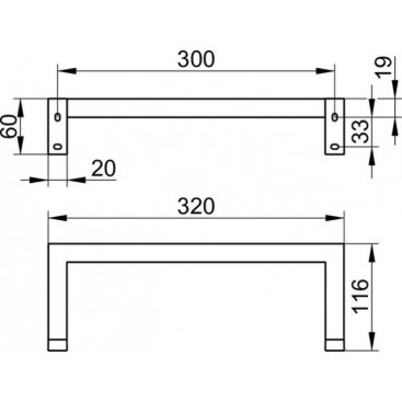 Полотенцедержатель Keuco Edition 90 Square 32 см