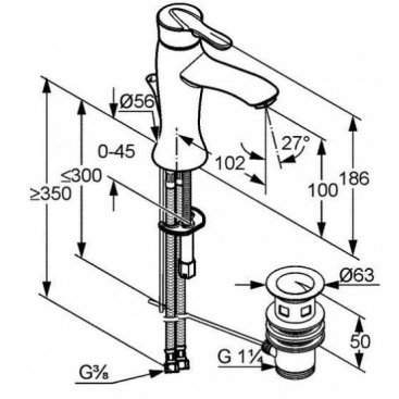 Смеситель для раковины Kludi Amphora 540230575