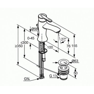 Смеситель для раковины Kludi Amphora 541290575