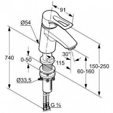 Смеситель для раковины Kludi MX 331840562