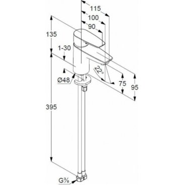 Смеситель для раковины Kludi Pure&Solid 340280575