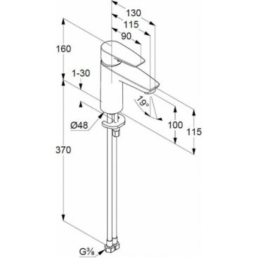 Смеситель для раковины Kludi Pure&Solid 342920575