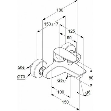 Смеситель для ванны Kludi Pure&Solid 346810575