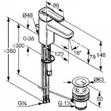 Смеситель для раковины Kludi Q-beo 500230575