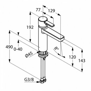 Смеситель для раковины Kludi Zenta 382650575