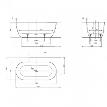 Ванна из искусственного камня Knief Lotus Corner 170x75