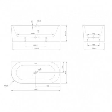 Ванна акриловая Knief Fresh Left 180x80