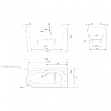 Ванна акриловая Knief Wall XS Corner L 165x75